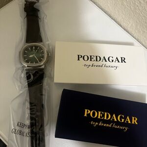 Men's Luxury Watch - Green Dial with Black Strap